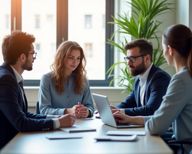 Consultant RH discutant des solutions pour une PME innovante